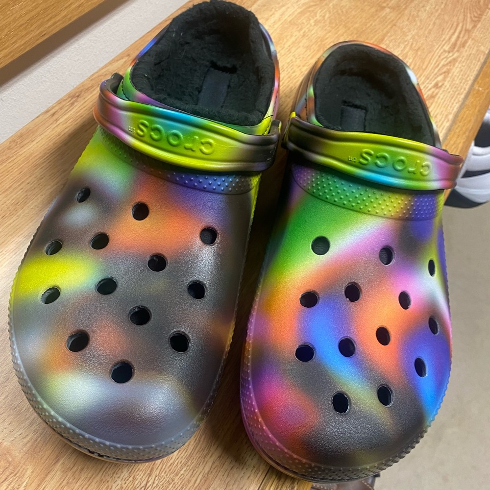 Crocs Unisex Adult Classic Tie Dye Lined Clogs | Fuzzy Slippers